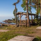 Беседка и пирс у бани