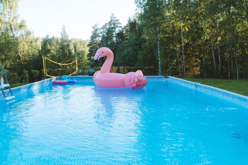 Открытый плавательный бассейн в летнее время, Загородный отель Родники