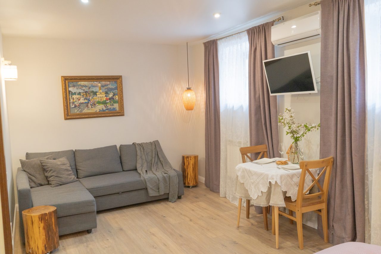 Семейный (Семейный номер с двуспальной кроватью и раскладным двуспальным диваном), Арт-отель Скворечник