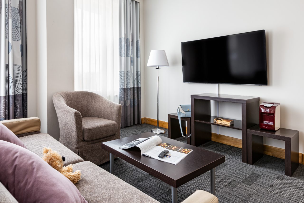 Люкс (С двуспальной кроватью и раскладывающимся диваном), Гостиница Novotel Санкт-Петербург Центр