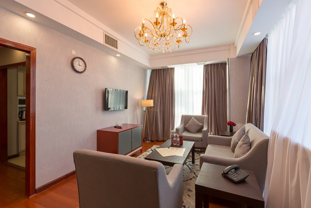 Апартаменты (С двумя отдельными кроватями) отеля Renion Residence Hotel, Алматы