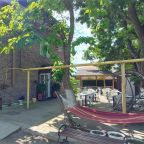 Уютная зона отдыха в тени вековых акаций.