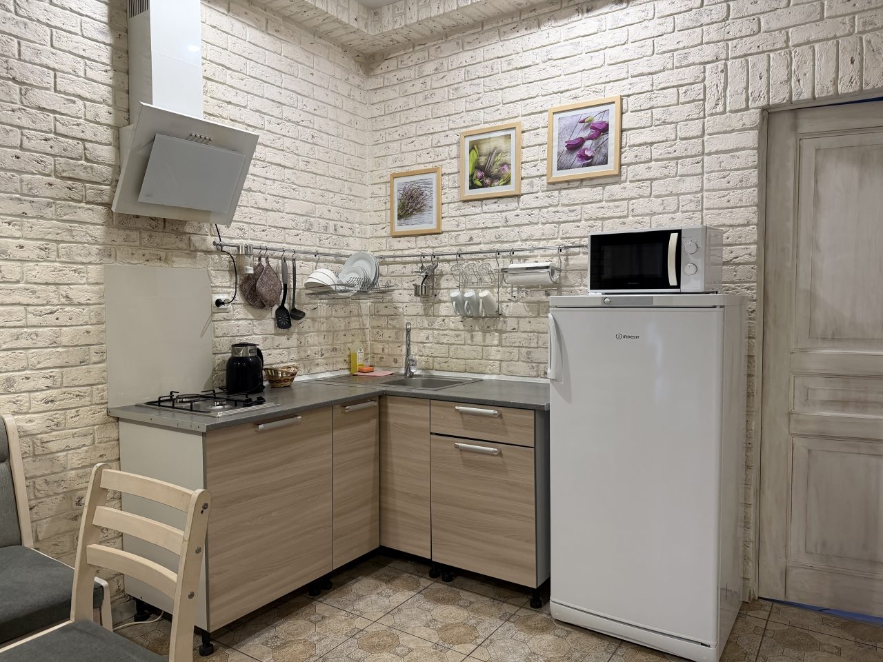 Двухместный (Комната в замке с одной кроватью с кухней), Гостевой дом Валерия