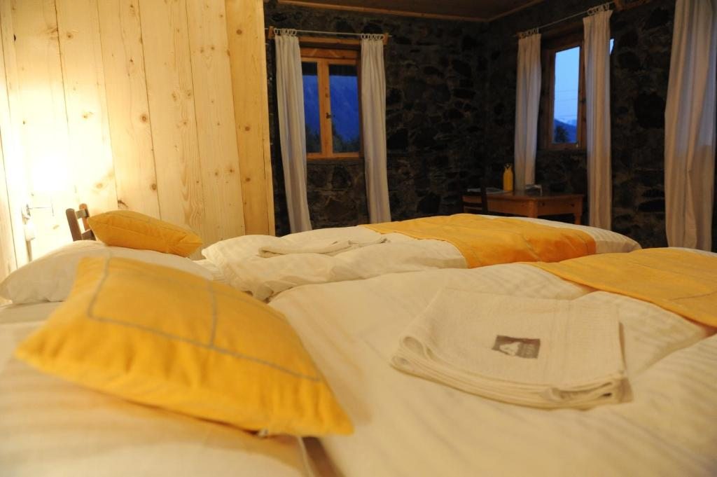 Двухместный (Двухместный номер Делюкс с 1 кроватью или 2 отдельными кроватями, вид на горы) отеля Ушба, Багвданари