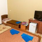 в номере: холодильник, телевизор, кондиционер, душ и туалет