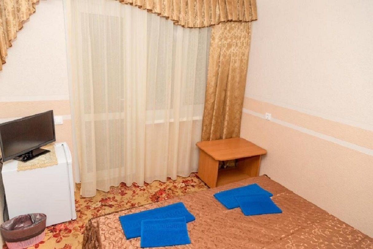 в номере: холодильник, телевизор, кондиционер, душ и туалет