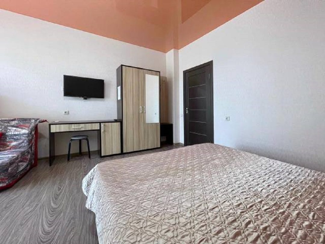 в номере: холодильник, телевизор, кондиционер, душ и туалет