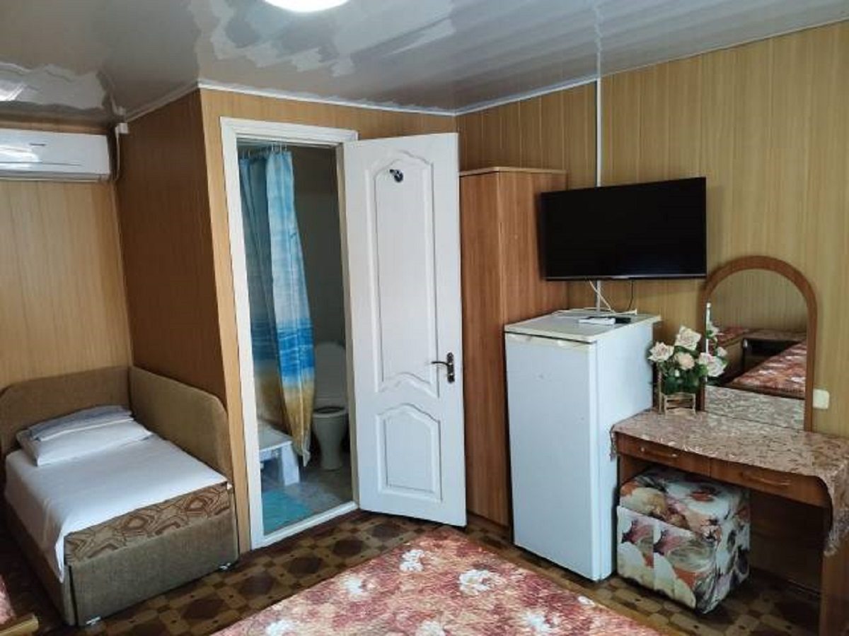 в номере: холодильник, телевизор, кондиционер, душ и туалет