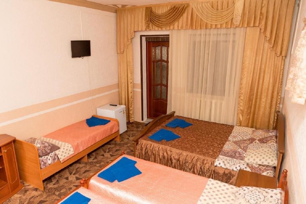 в номере: холодильник, телевизор, кондиционер, душ и туалет