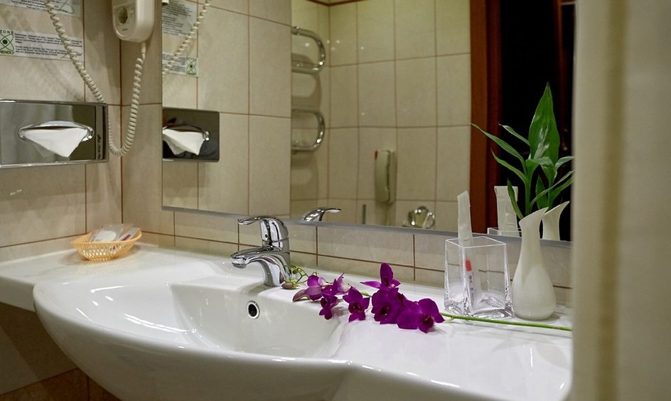 Ванная комната в дизайн-отеле Д'Отель, Москва. Отель Д\'Отель