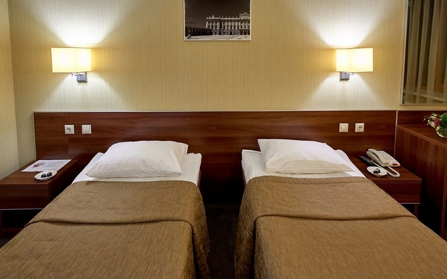 Номер с двумя кроватями в дизайн-отеле Д'Отель, Москва. Отель Д\'Отель
