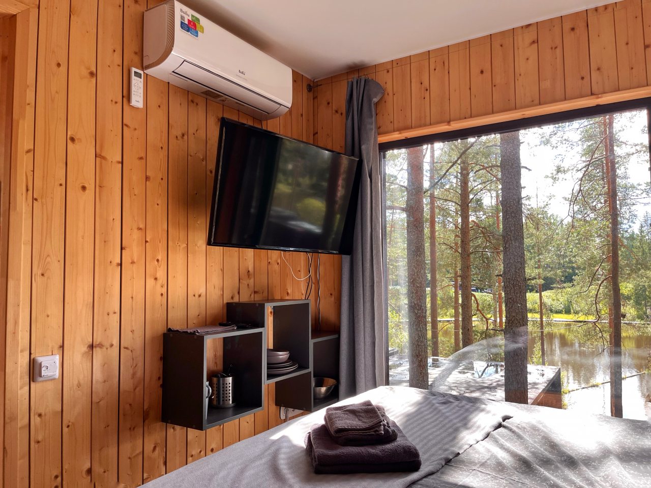 Двухместный (Панорамный апартамент с сауной, мангалом и видом на озеро), База отдыха GREENVALD Парк Скандинавия
