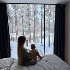 Дом (Эко-Дом на берегу озера с панорамным окном, эко-камином, крытой террасой и мангалом), База отдыха GREENVALD Парк Скандинавия