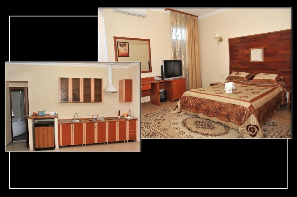 Двухместный (Улучшенный двухместный номер с 1 кроватью и мини-кухней) отеля Маликон, Таганрог
