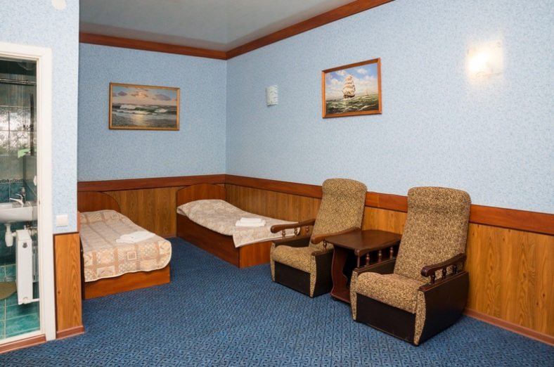 Двухместный (Корпус стандарт 1 эт, две односпальные кровати) гостиницы Качинская, Орловка, Крым