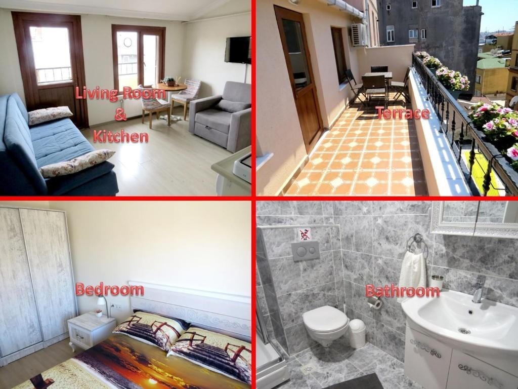Апартаменты (Улучшенные апартаменты с террасой на 4 этаже) апарт-отеля Istanberry - Sunshine Flats, Стамбул