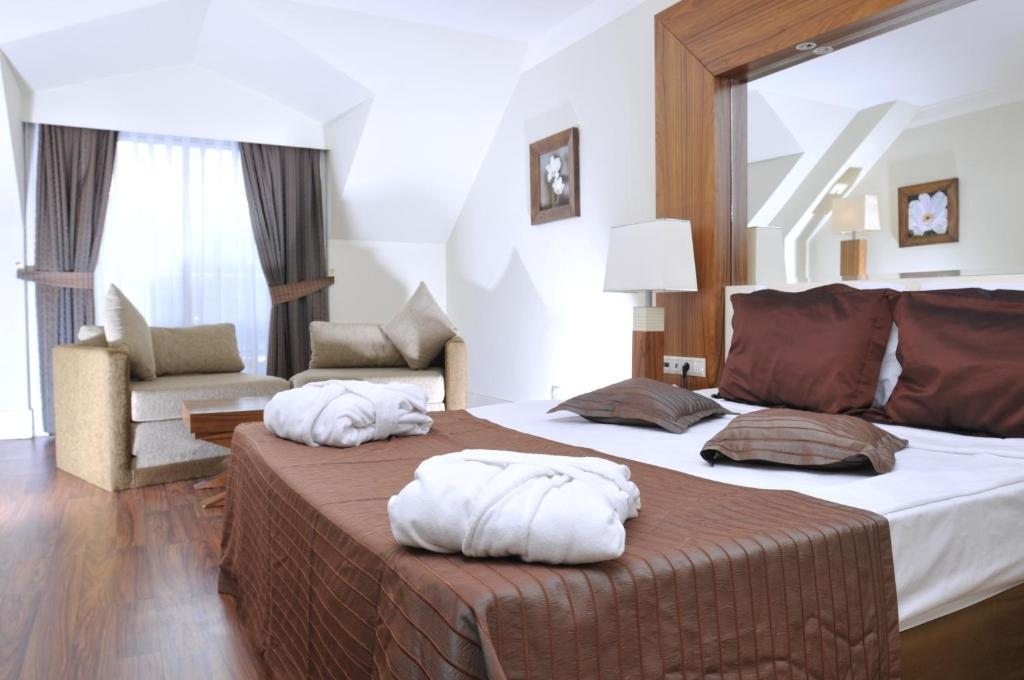 Двухместный (Двухместный номер с 1 кроватью или 2 отдельными кроватями и видом на бассейн) отеля Meder Resort Hotel, Кемер