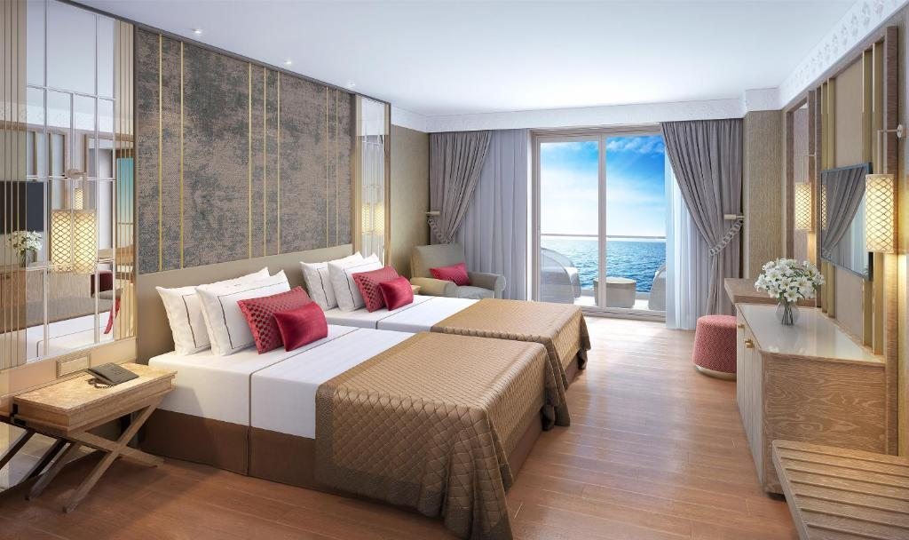 Двухместный (Стандартный двухместный номер с 1 кроватью или 2 отдельными кроватями, вид на море) курортного отеля Ela Quality Resort Belek, Белек
