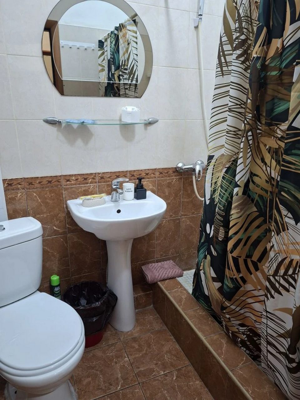Трехместный номер стандарт. Душ и туалет в номере