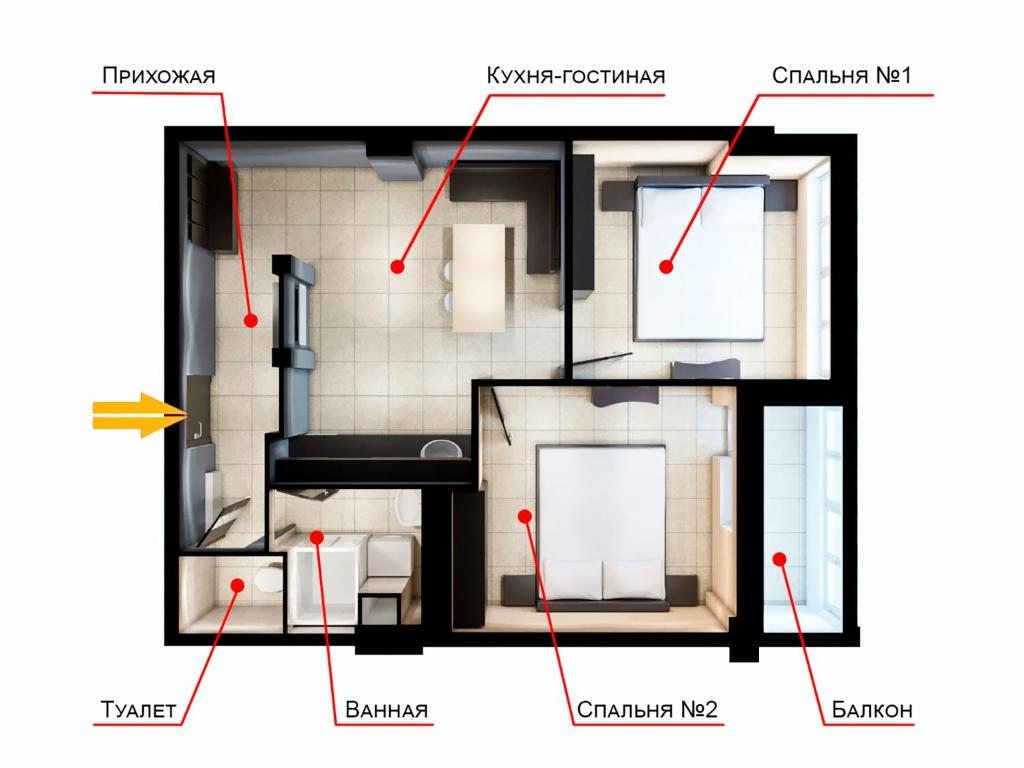 Апартаменты (Апартаменты с 2 спальнями), Апартаменты Hvalana