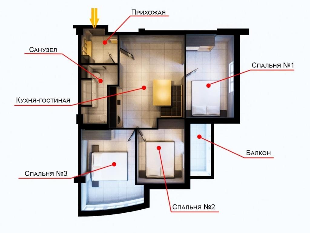 Апартаменты (Апартаменты с 3 спальнями), Апартаменты Hvalana