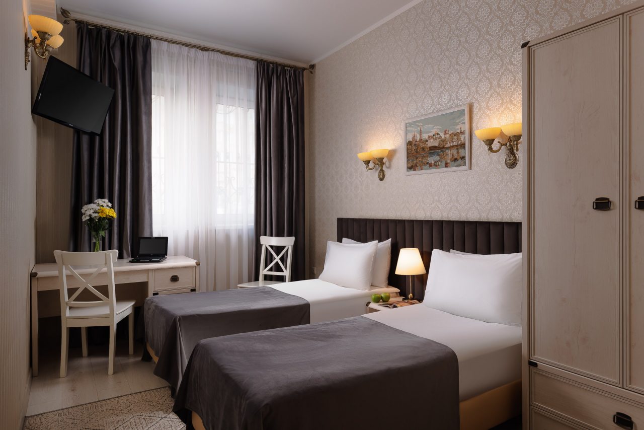 Двухместный (Бюджетный двухместный номер с 2 отдельными кроватями) гостиницы Крошка Енот, Красногорск