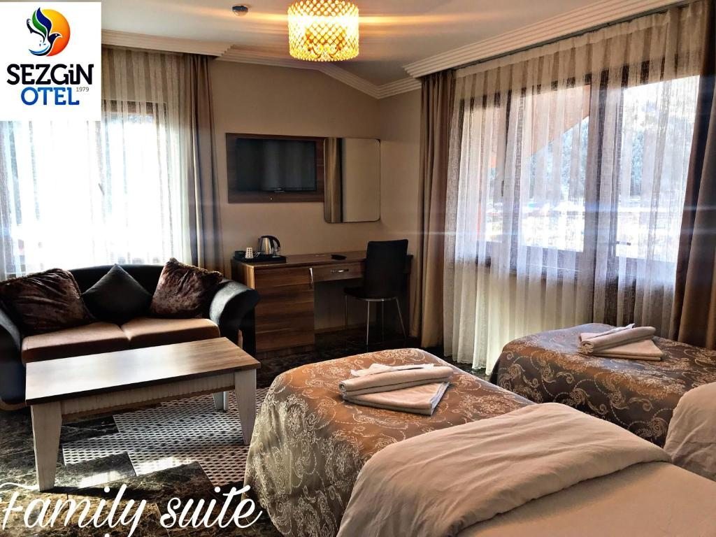 Сьюит (Семейный люкс с видом на озеро) отеля Sezgin Hotel, Узунгель
