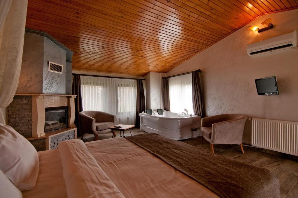 Двухместный (Номер Делюкс с видом на реку и камином) отеля Agva Gizemli Nehir Hotel, Агва