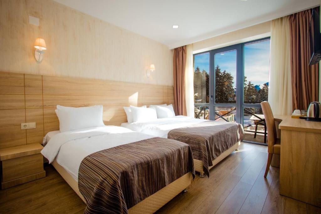 Двухместный (Двухместный номер с 2 отдельными кроватями и видом на горы) отеля BM Plaza, Бакуриани