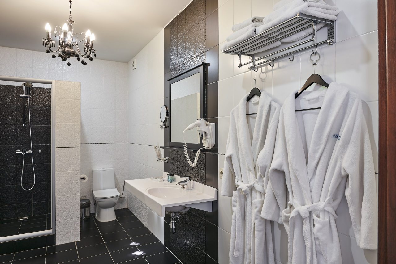 Двухместный (Улучшенный с 1 кроватью или 2 отдельными кроватями, вид на бассейн), Гостевой дом Alm Hotel