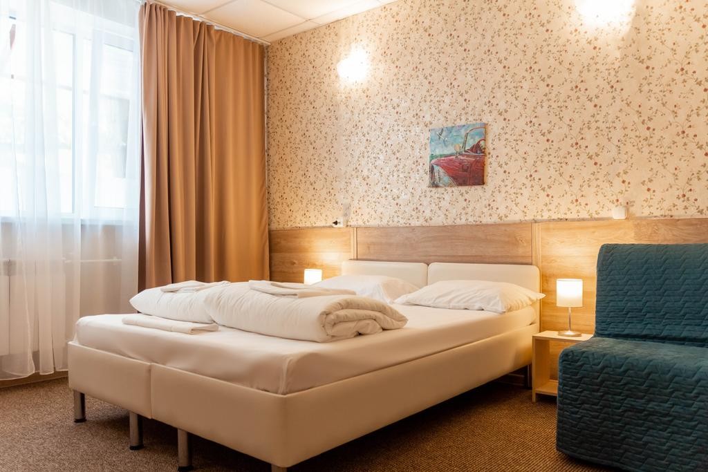 Номер с двуспальной кроватью в гостинице Ахоум-отель на Окружной, Москва