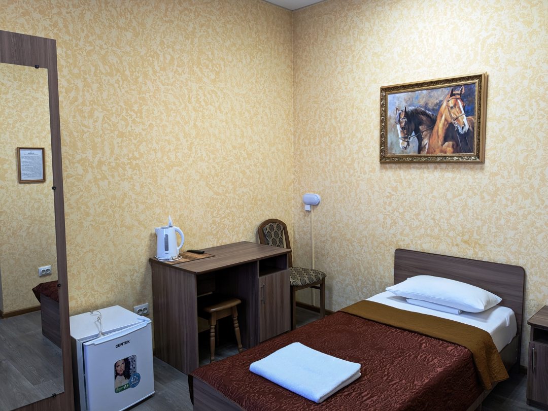 Одноместный (Одноместный номер с собственной ванной комнатой) гостиницы Олимп, Элиста