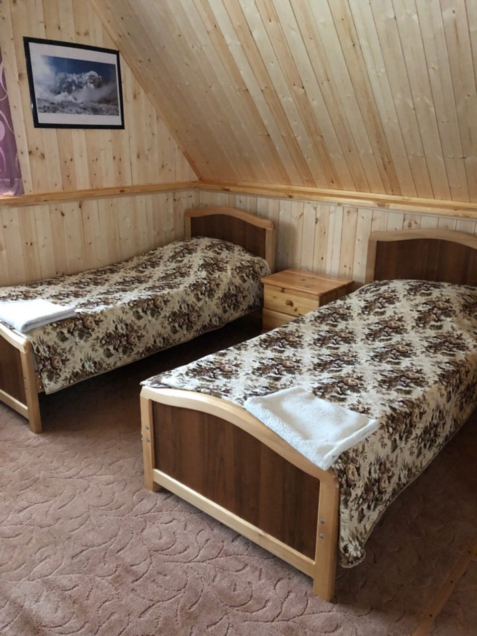 Двухместный (Двухместный Комфорт с двумя односпальными кроватями) гостиницы Ушба, Терскол