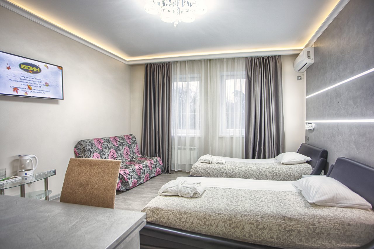 Двухместный (Двухместный номер с 2 отдельными кроватями и видом на город №31) отеля EXCLUSIVE HOTEL, Зеленоградск