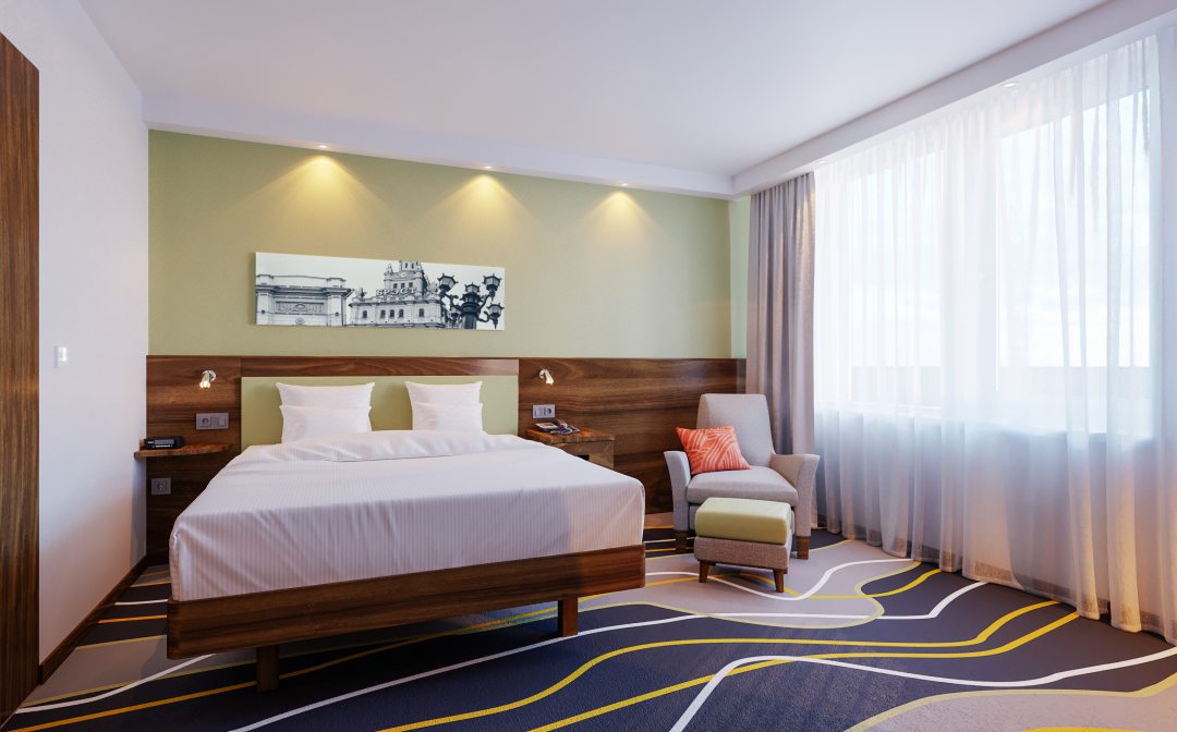 Полулюкс (Улучшенный номер с кроватью King size (с завтраком)) отеля Hampton by Hilton Brest, Брест