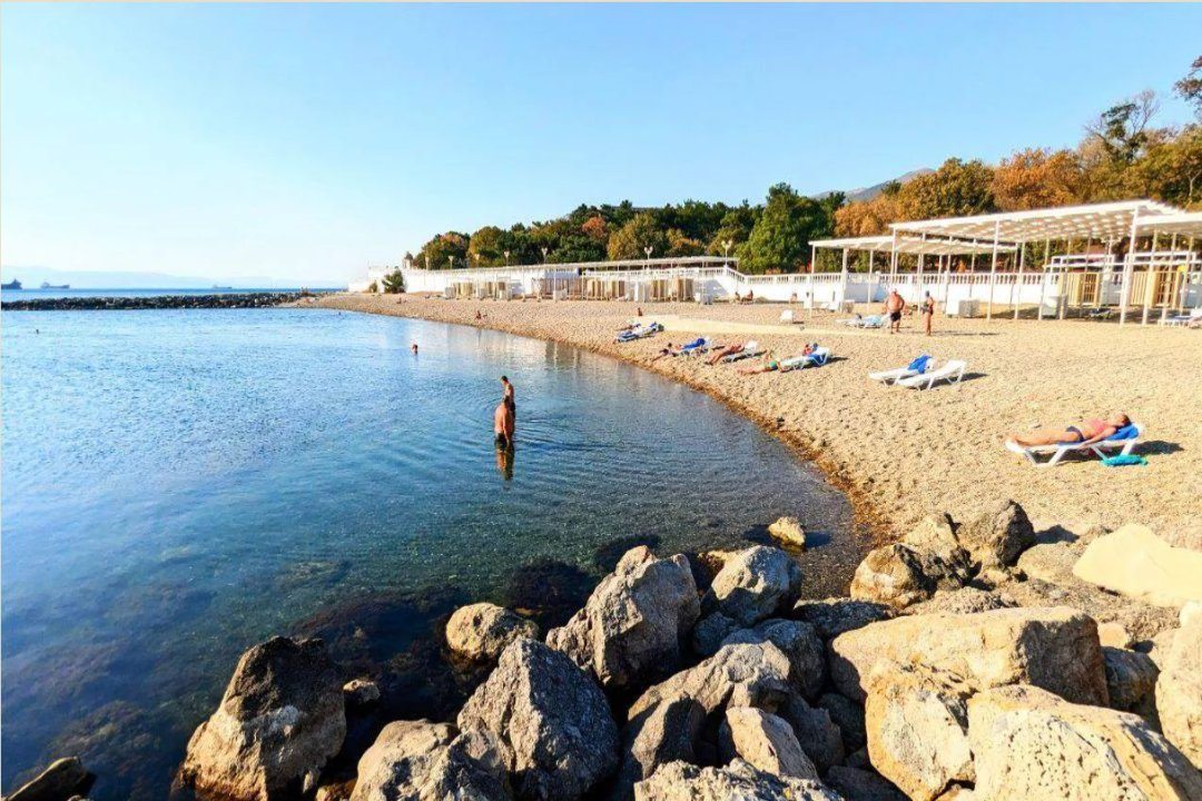 Собственный пляж, Пансионат Черноморская здравница Кабардинка