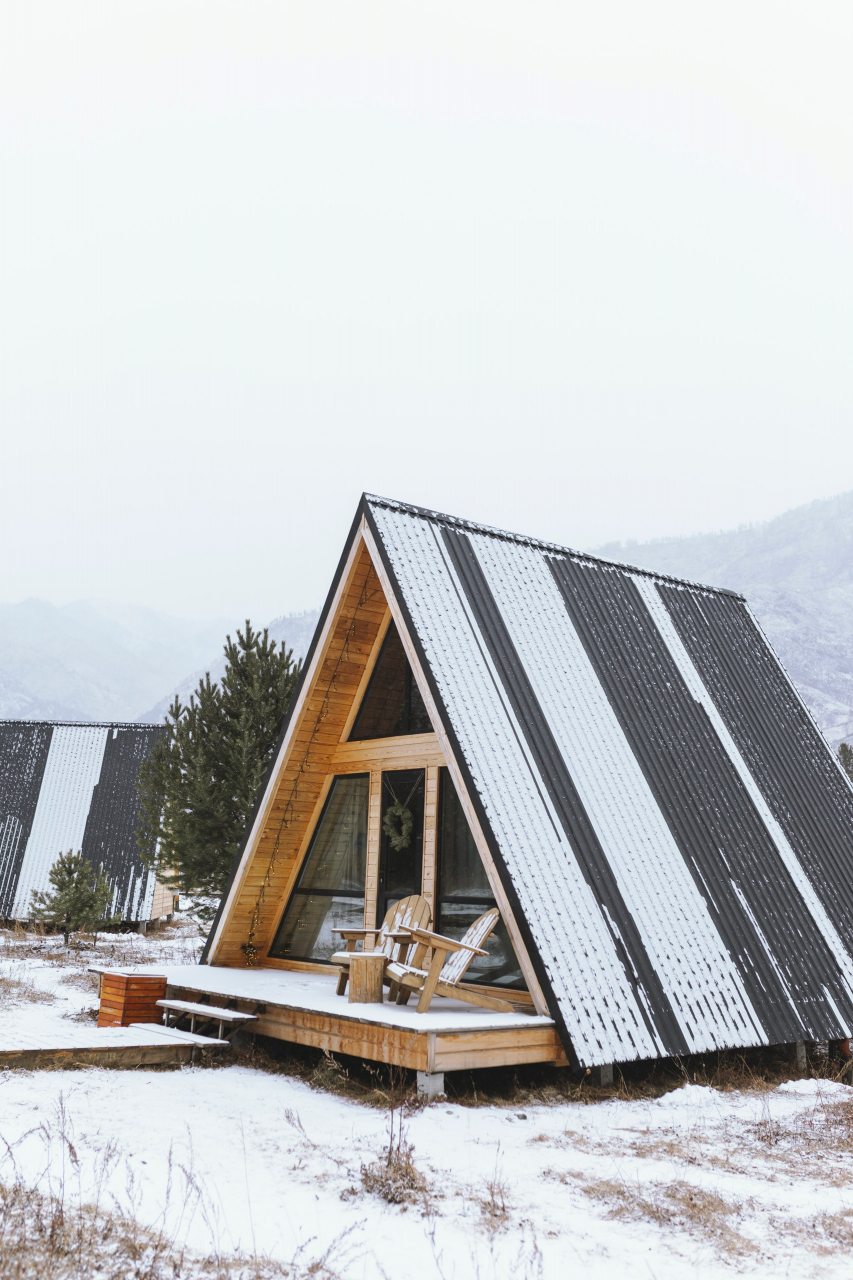 Двухместный (Дом А-фрейм с одной спальней вид на реку), Глэмпинг Айвенго