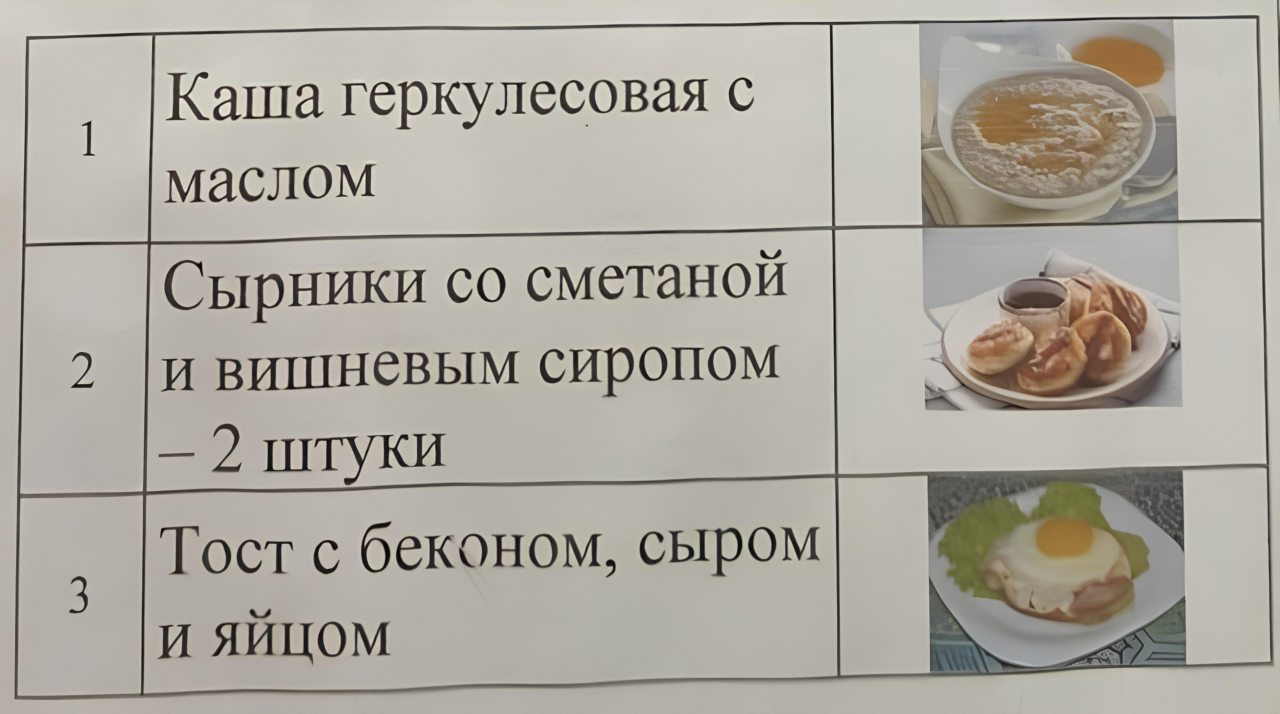 Вариант завтрака