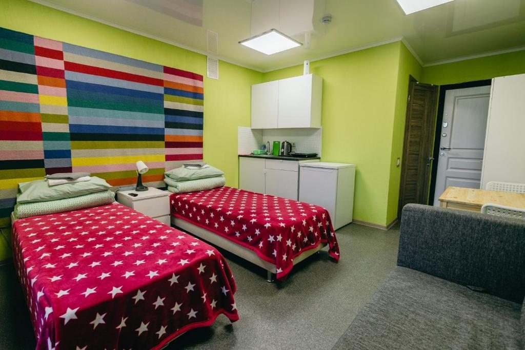 Двухместный (Двухместный номер с 2 отдельными кроватями и ванной комнатой) гостевого дома Kakaduhome студии, Хабаровск