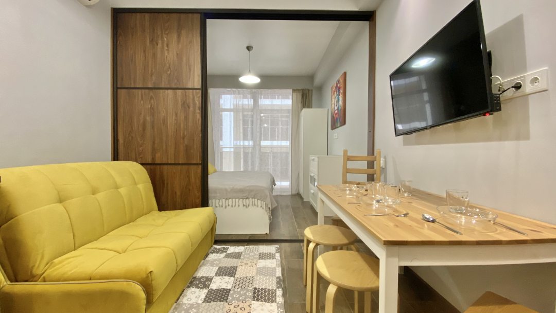 Апартаменты (Студия (комф. диван-кровать)+ отдельная спальная зона, балкон: 0641) апарт-отеля In Marina Park, Сочи