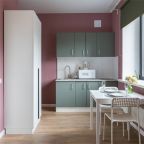 Зона кухни. Обеденная зона.