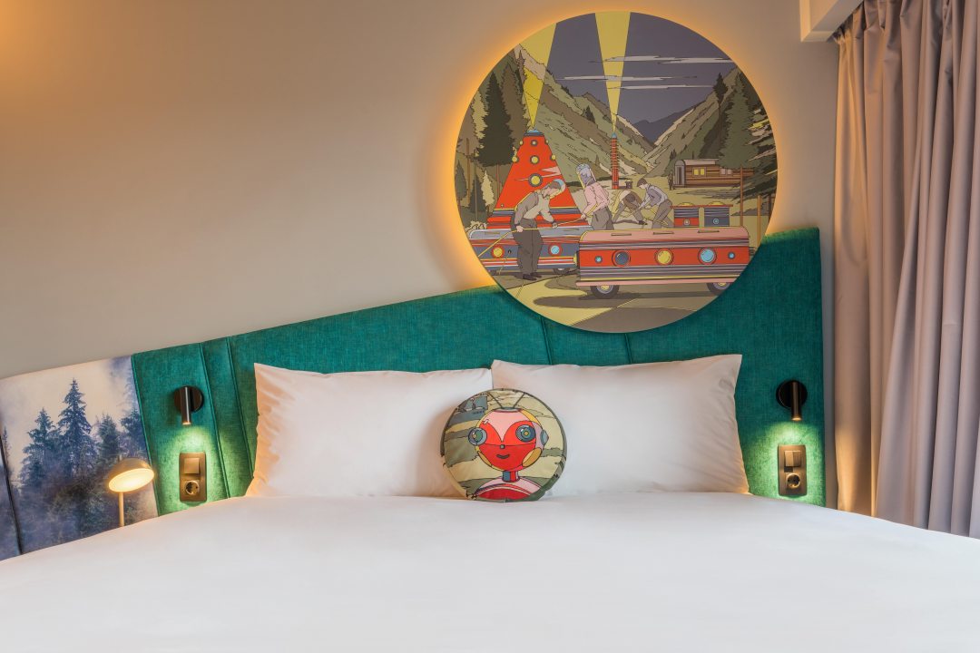 Кровать. Отель ibis Styles