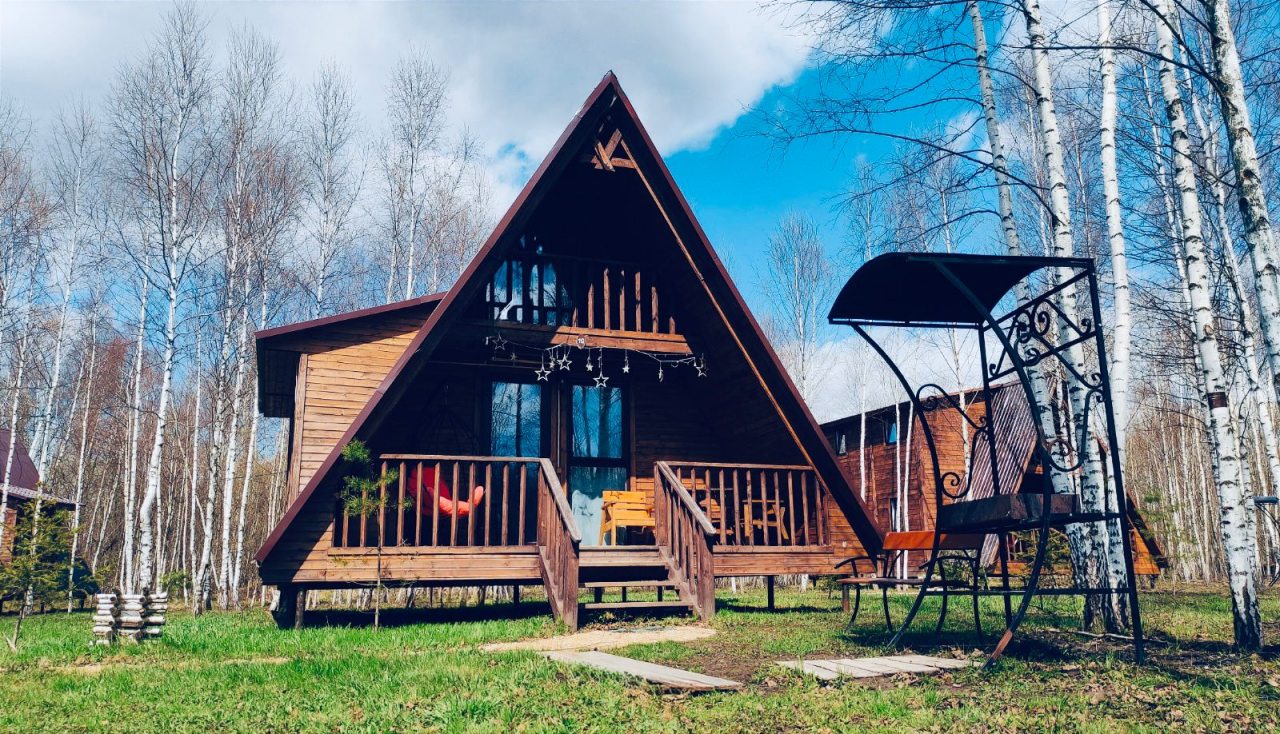 Бунгало (Двухместный двухуровневый дом с электрокамином), База отдыха Алино