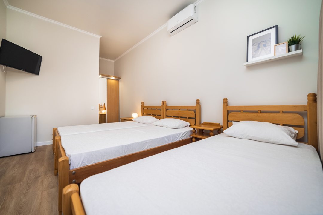 Трехместный (Трёхместный стандарт с отдельными кроватями и террасой) гостевого дома Абрикос, Геленджик