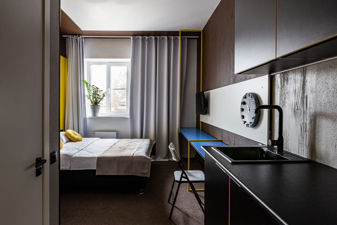 Трехместный (Стандарт трехместный с мини-кухней), Гостиница Greenfeel