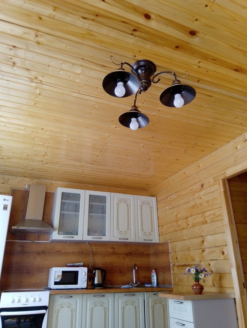 Общая кухня, Уютный дом в Карелии в окружении леса