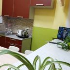 телевизор, кухня с индукционной плиткой и чайником