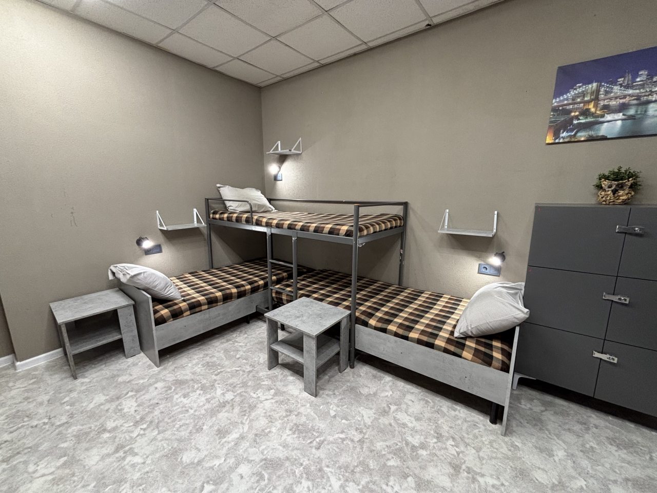 Шестиместный Мужской (Шестиместный мужской номер Ночной Город), Хостел Бригит на Ладожской