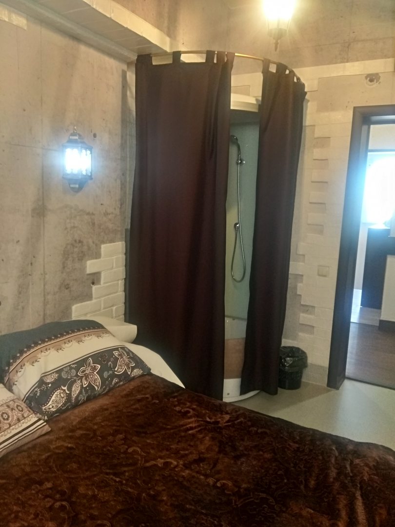 Полулюкс (Полулюкс с одной двуспальной кроватью и душевой кабиной) мини-отеля У дороги, Каменск-Уральский