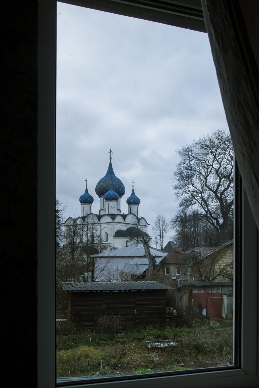 Вид из окна на Богородице-Рождественский собор в кремле